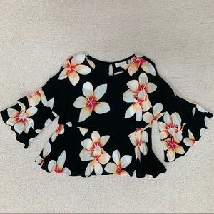 Ava Sky Jenni Top in Sunset Plumeria (RESERVED)